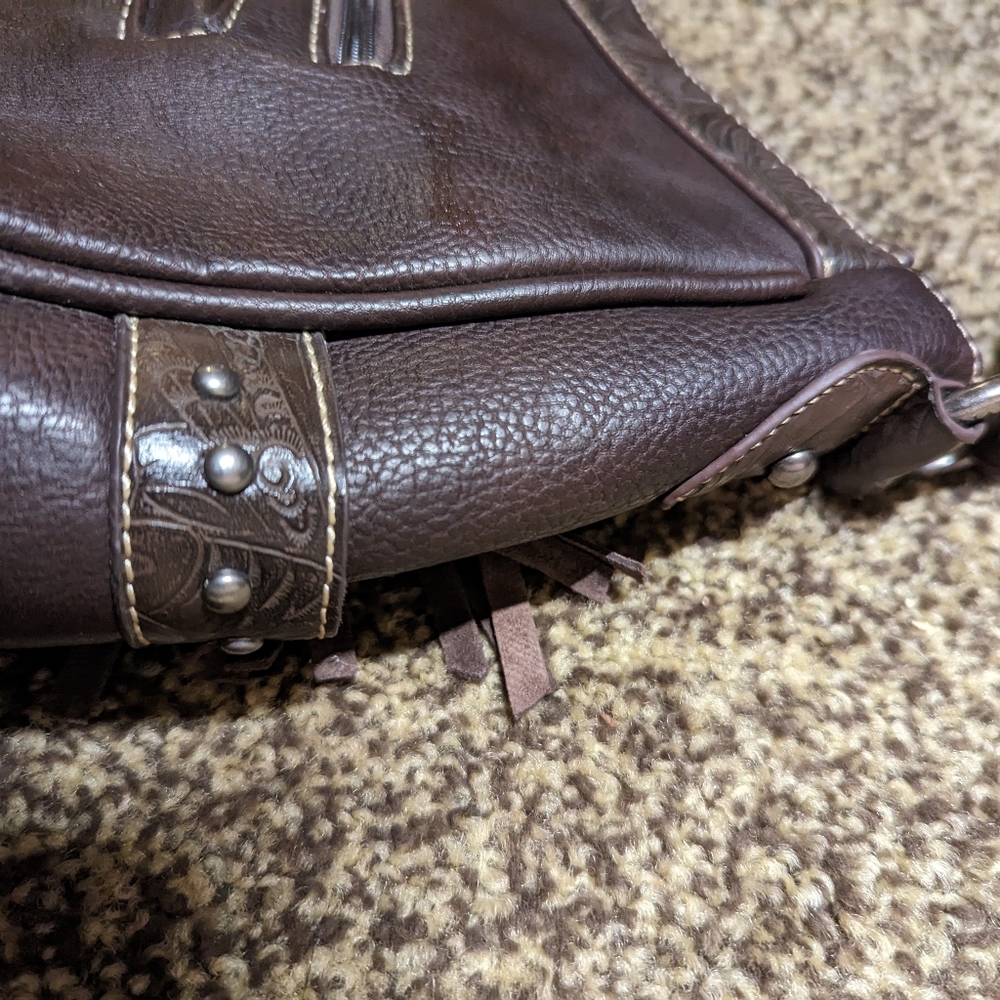 Montana West western fringe brown shoulder bag - Picture 6 of 10